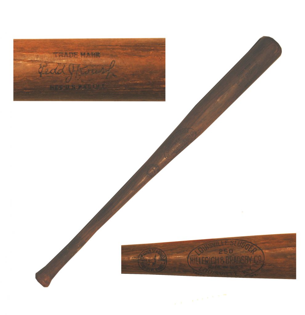 Edd Roush game used bat