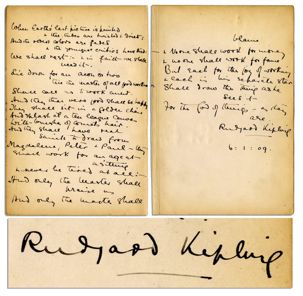 Ambrose Bierce autograph
