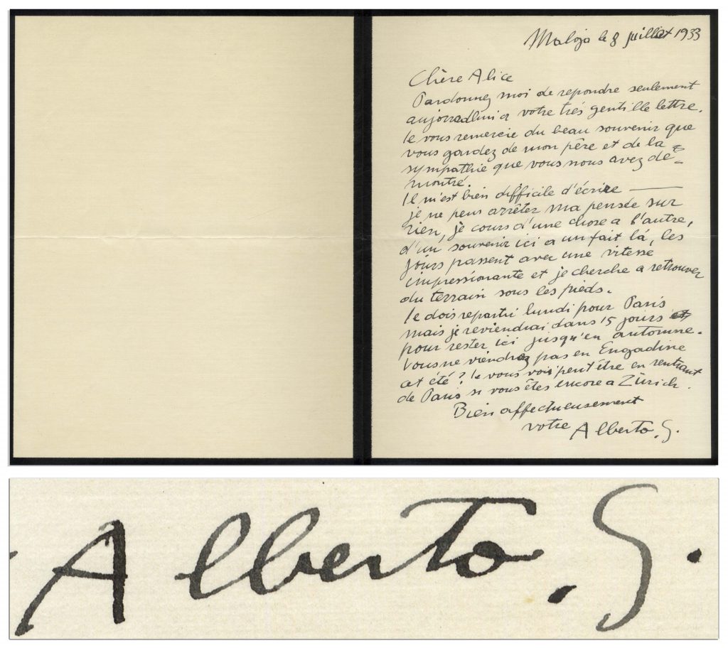 Lucian Freud signed letter