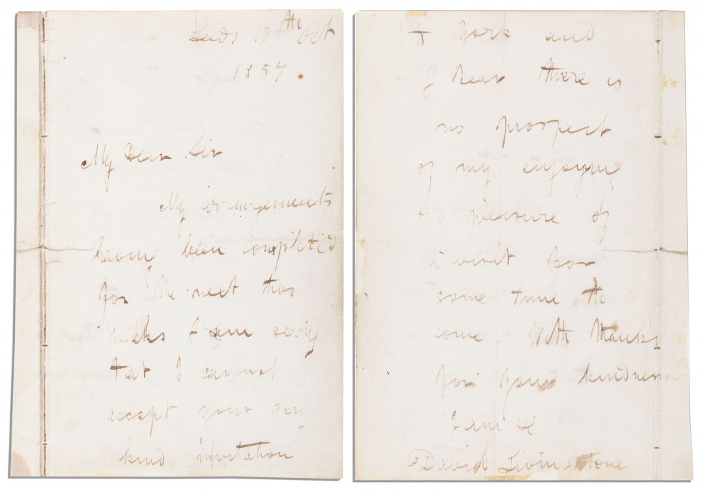 David Livingstone autograph