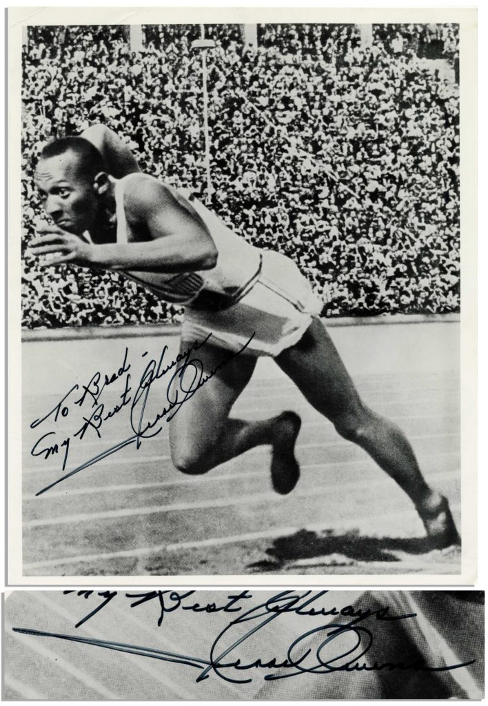 Jesse Owens autograph