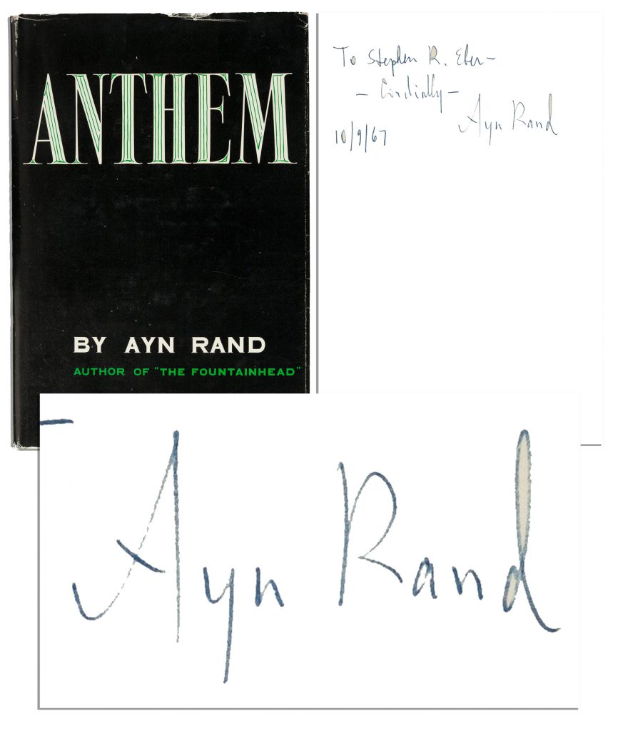 Ayn Rand Atlas Shrugged 1st ed signed w dust jacket