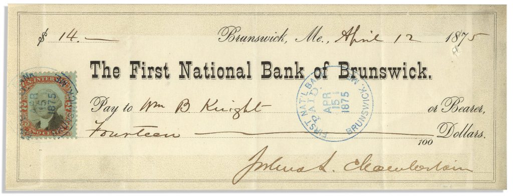 Joshua Chamberlain autograph