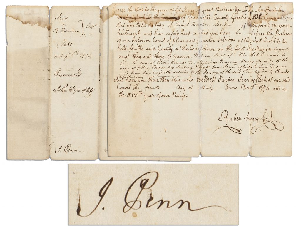  John Penn autograph