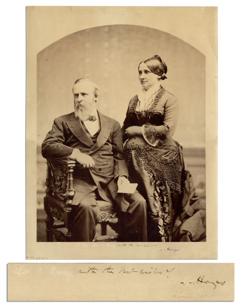 Rutherford B Hayes signed cabinet photo