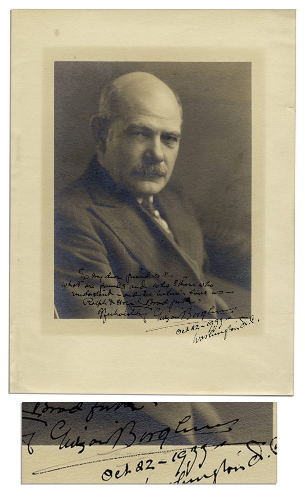 Gutzon Borglum autograph