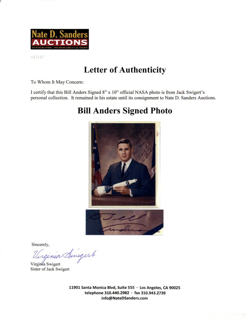 William Anders signed cover