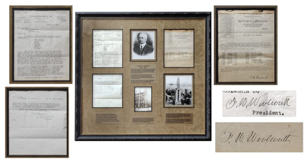 Frank Woolworth autograph
