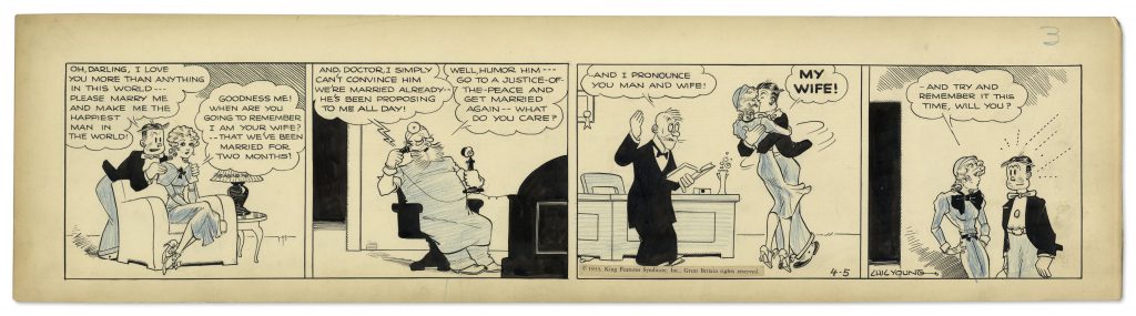 Chic Young Blondie comic art