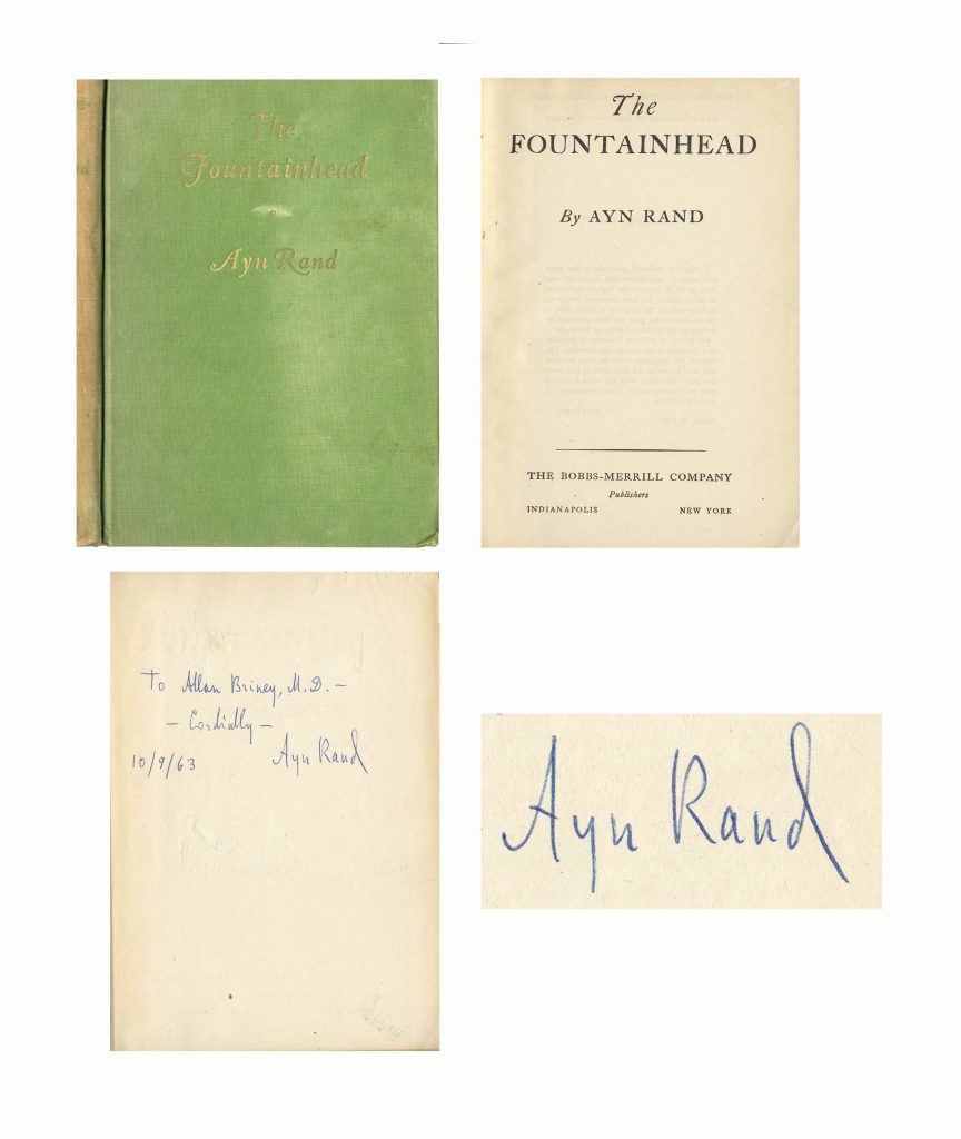  Ayn Rand Fountainhead 1943 1st edition printing in dust jacket