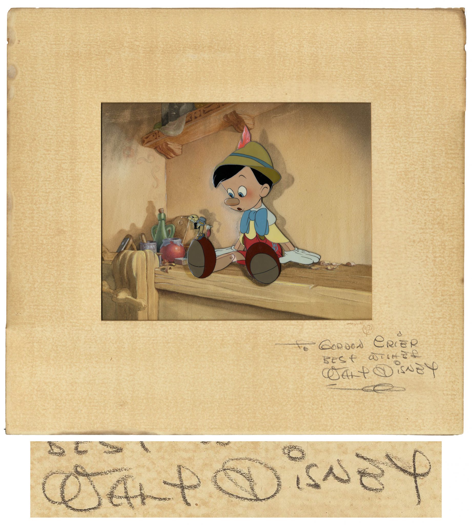 Pinocchio Log Auction or Sell an Original Gustaf Tenggren Pinocchio Concept Painting Art
