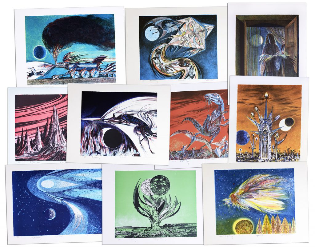Ray Bradbury Ten Views of Moon 10 lithographs signed