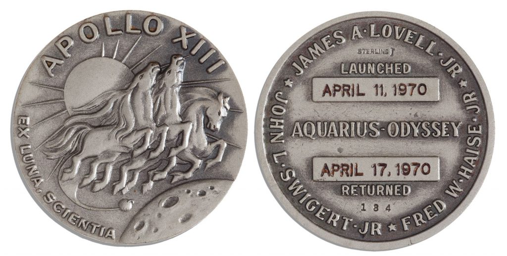 flown Apollo 13 Robbins medal