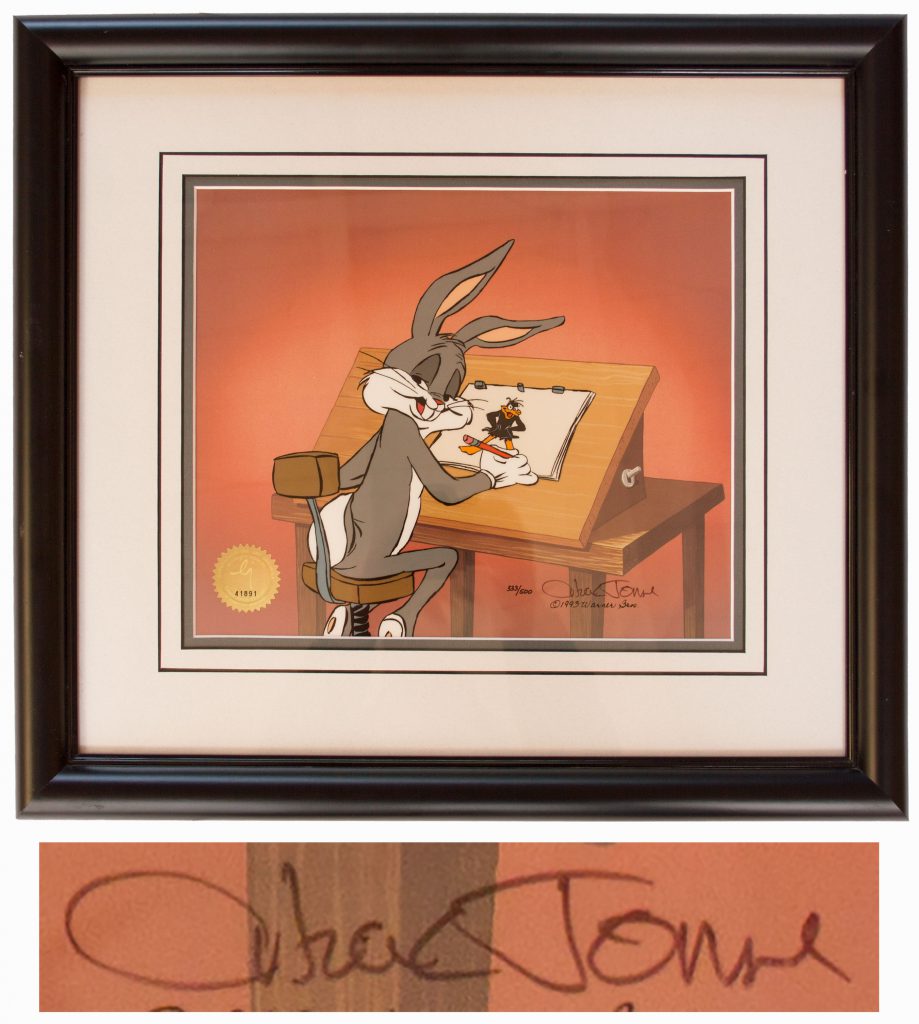 Chuck Jones Road Runner Wile Coyote signed pencil sketch