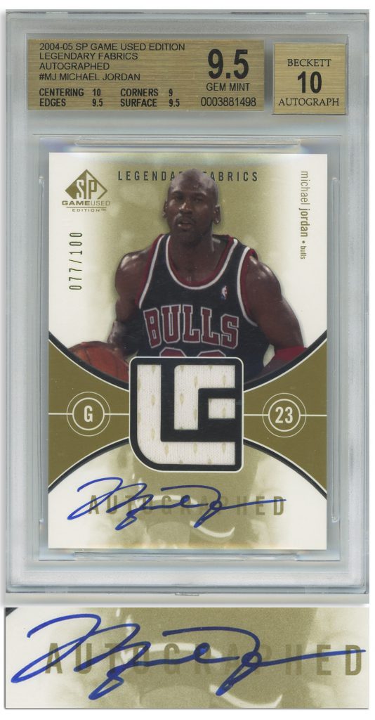 Michael Jordan Signed 2004 Legendary Fabrics Card