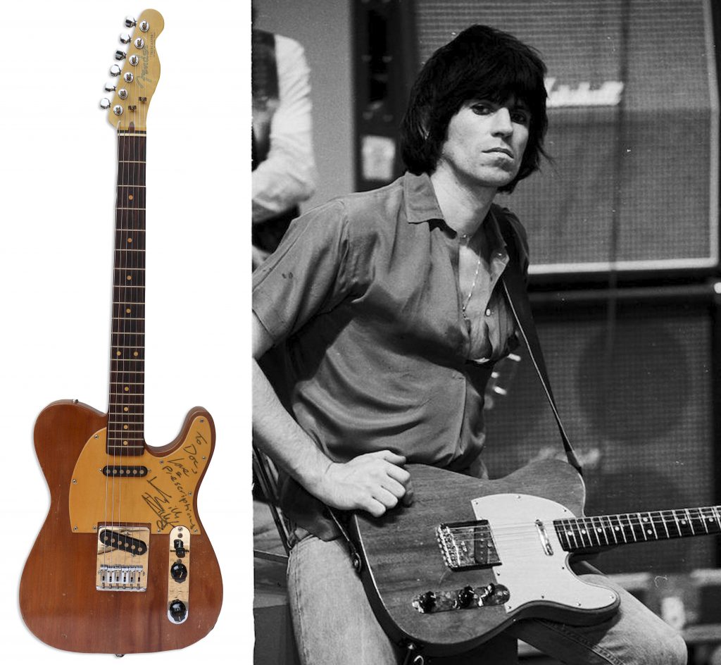 Keith Richards Rolling Stones played signed guitar