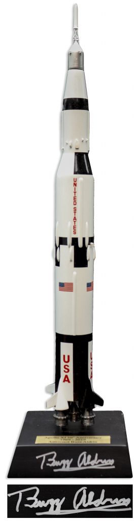 Buzz Aldrin Signed Saturn V Rocket Model 