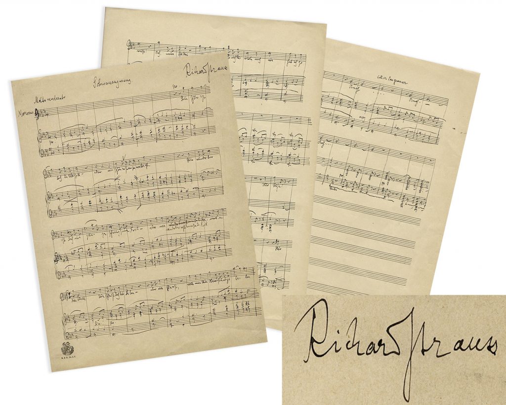  Johann Strauss Jr musical quotation signed