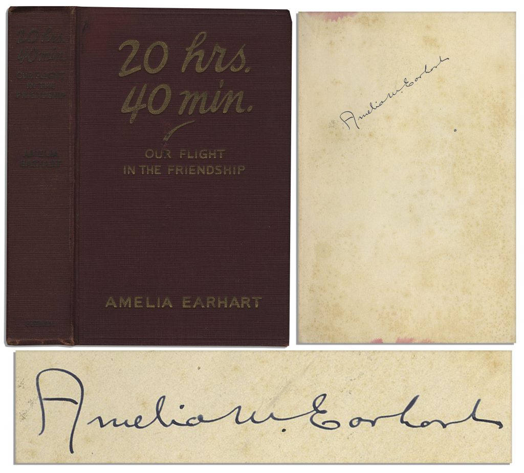 Amelia Earhart signed photo