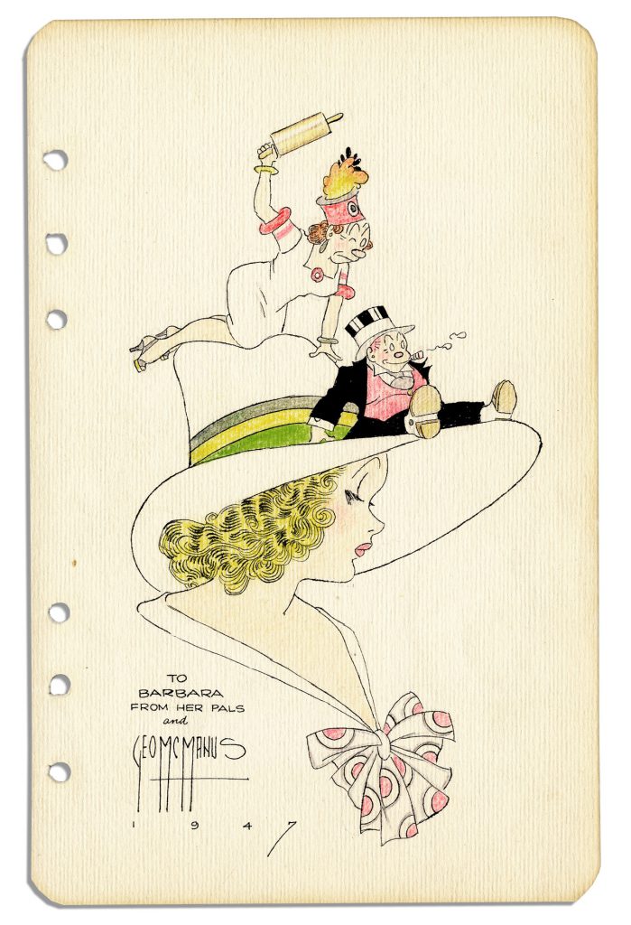  George McManus Bringing Up Father drawing signed 