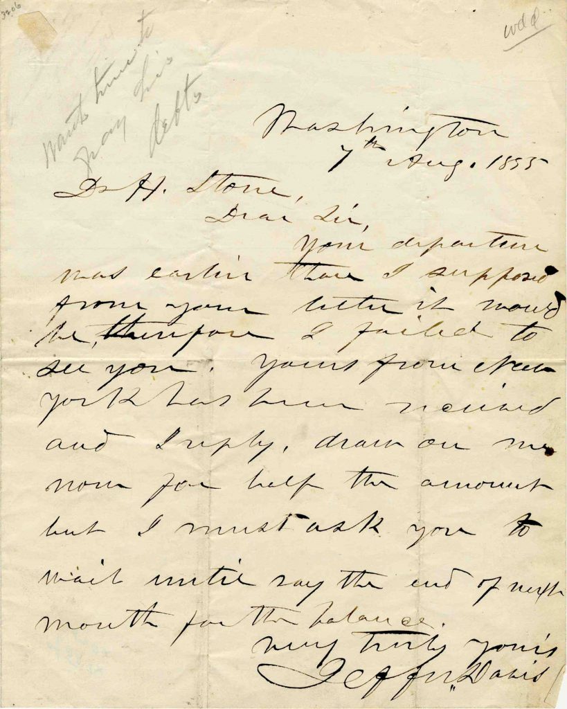  Jefferson Davis signed check