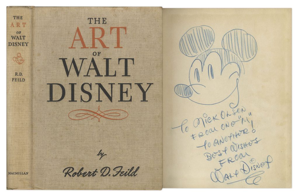 Walt Disney signed menu