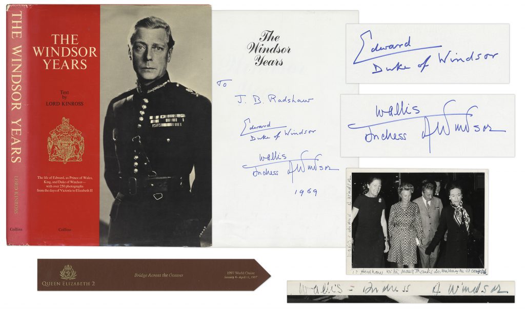 Duke Duchess of Windsor Years signed book