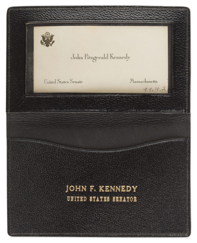  John F Kennedy owned Senate card case 
