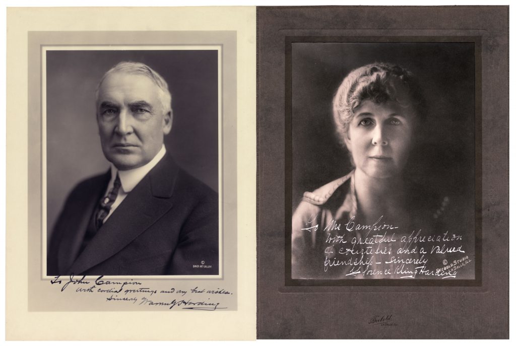 Warren Florence Harding signed photos
