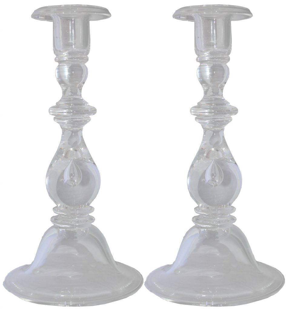 Ronald Nancy Reagan owned Steuben candlesticks
