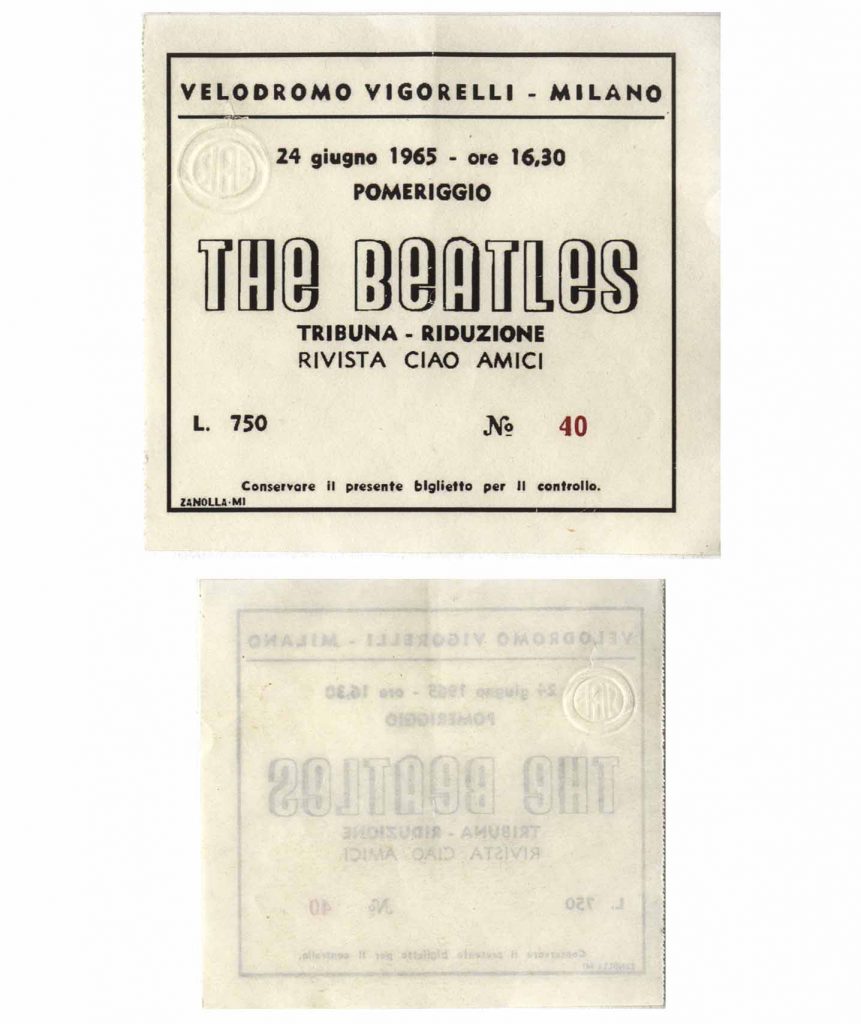 Beatles ticket Milan