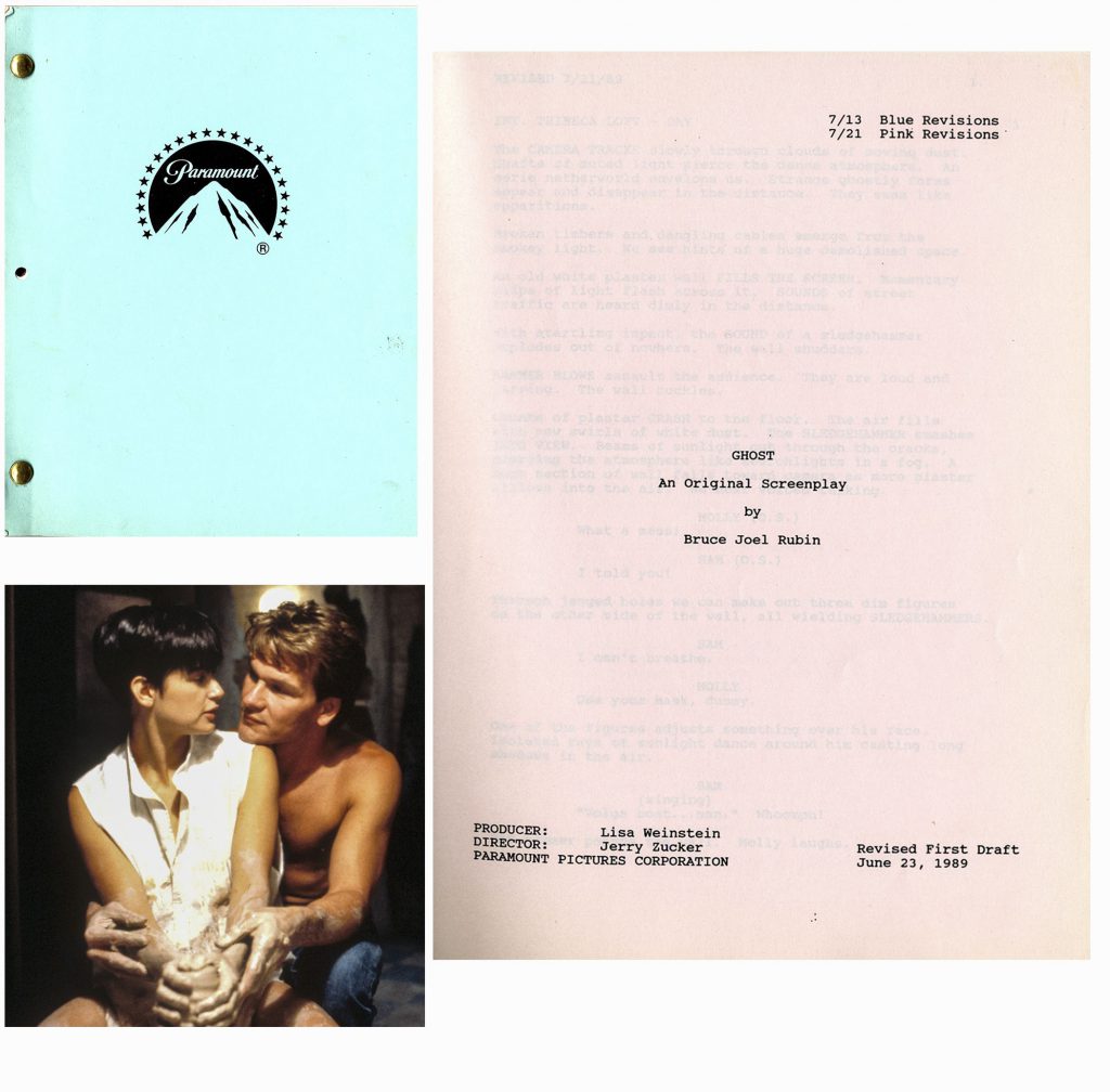 Patrick Swayze owned used Ghost script