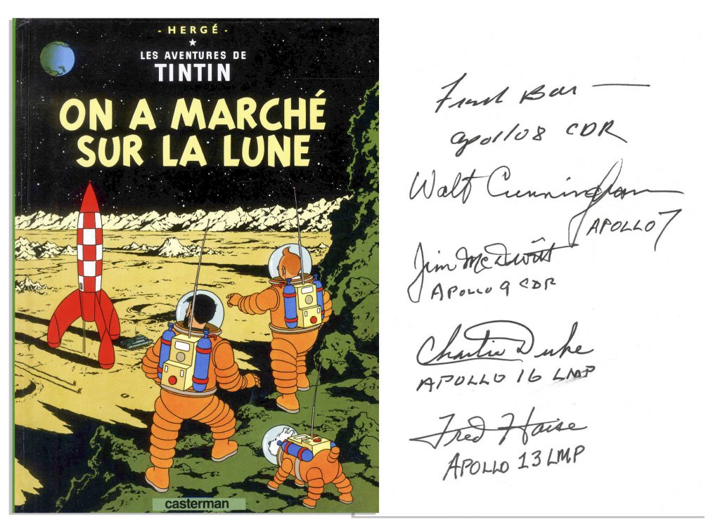 Herge signed Tintin and Milou sketch