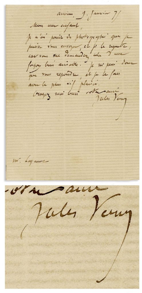 Jules Verne autograph letter signed