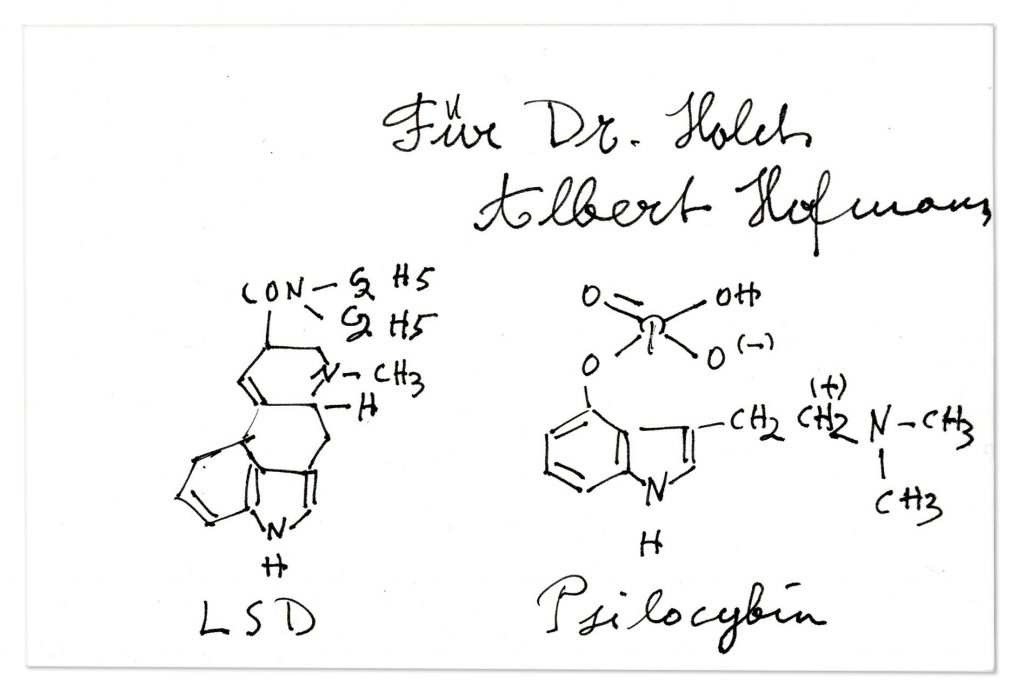 Albert Hofmann signed LSD drawing