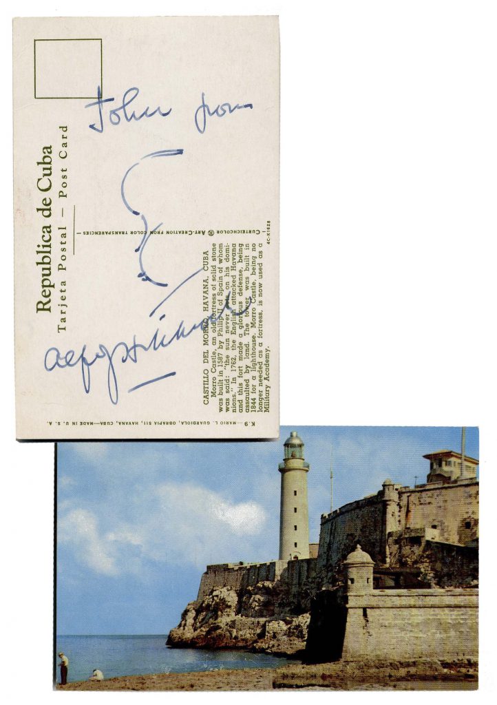  Alfred Hitchcock signed profile sketch