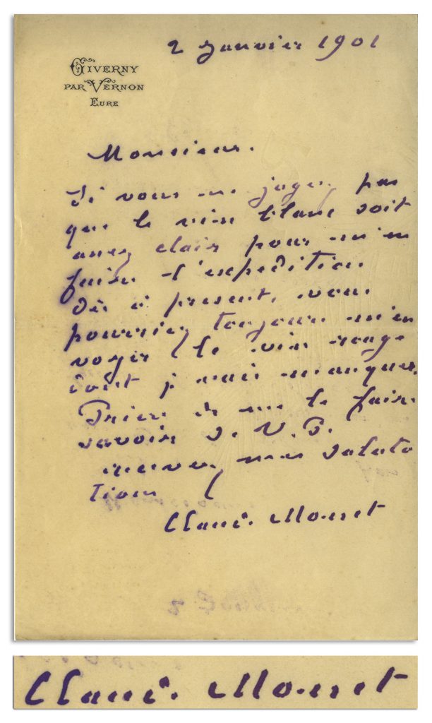 Lucian Freud signed letter