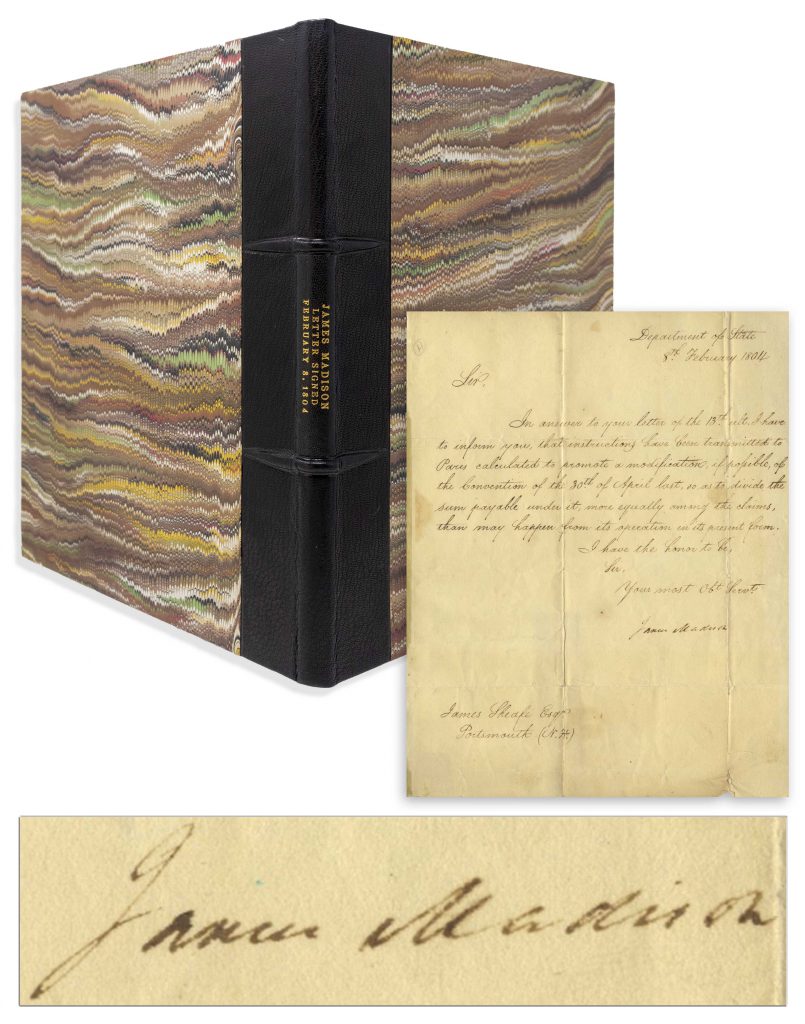 James Madison signed letter