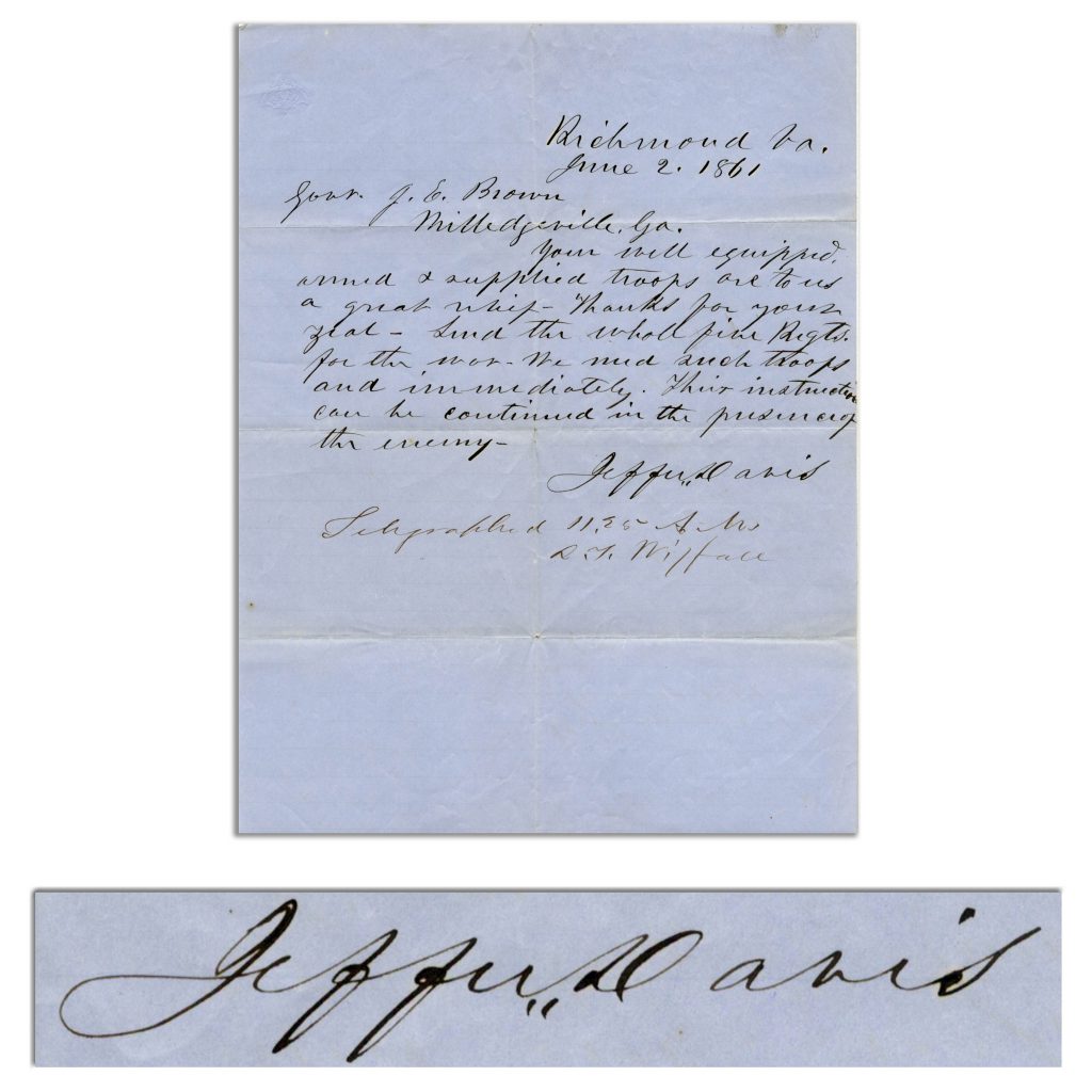 Jefferson Davis signed document 