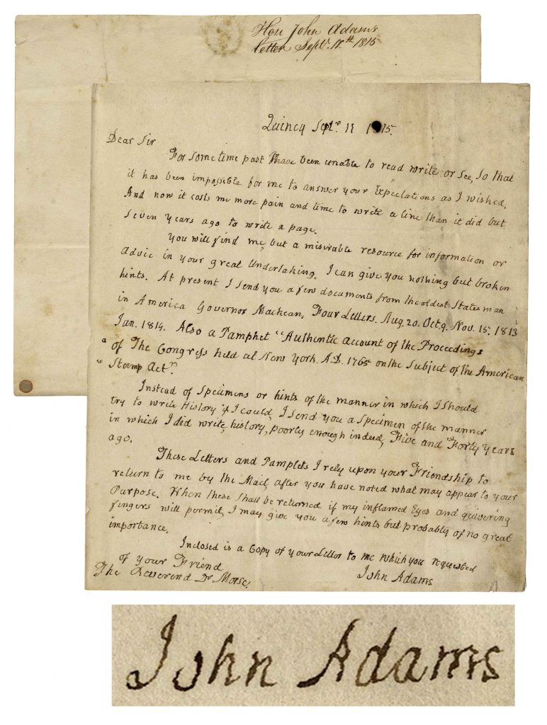 John Adams Wood from the original hull of the US Frigate Constitution letter 