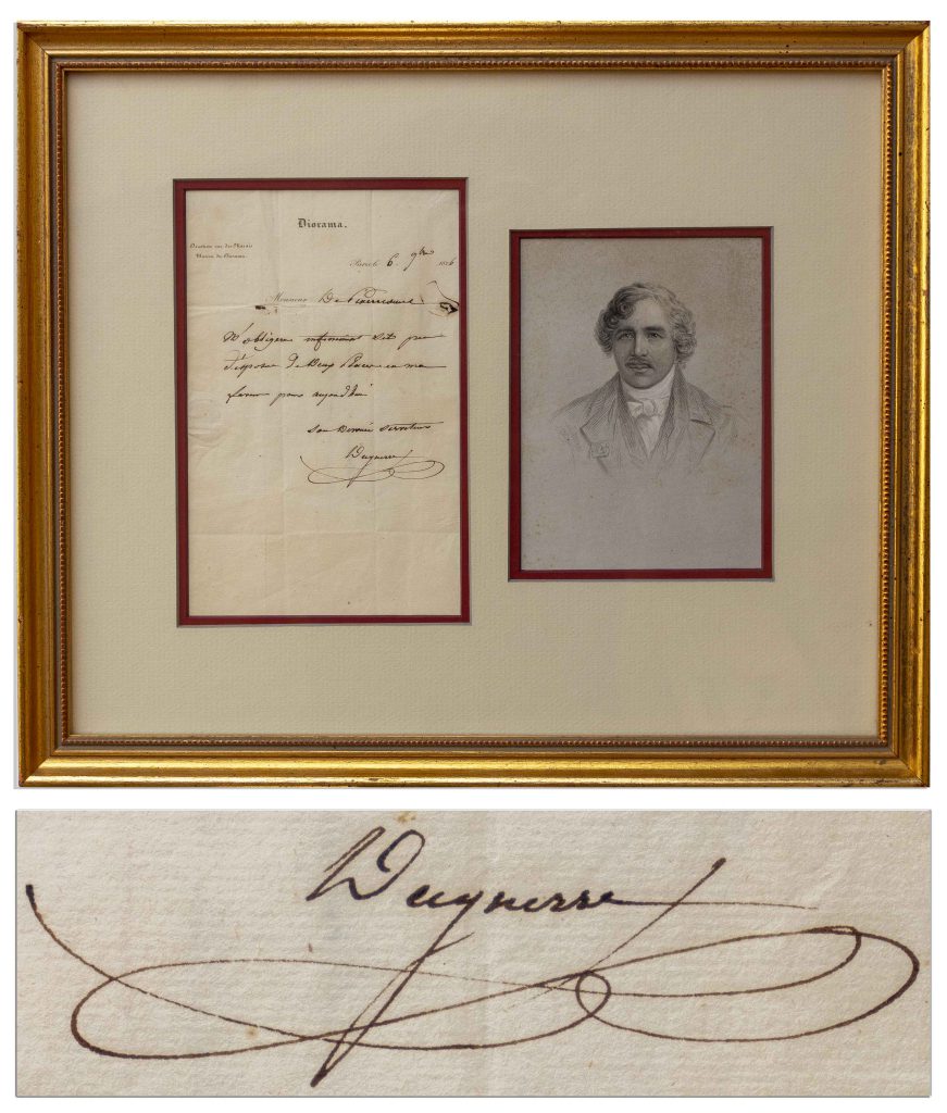  Louis Daguerre signed letter