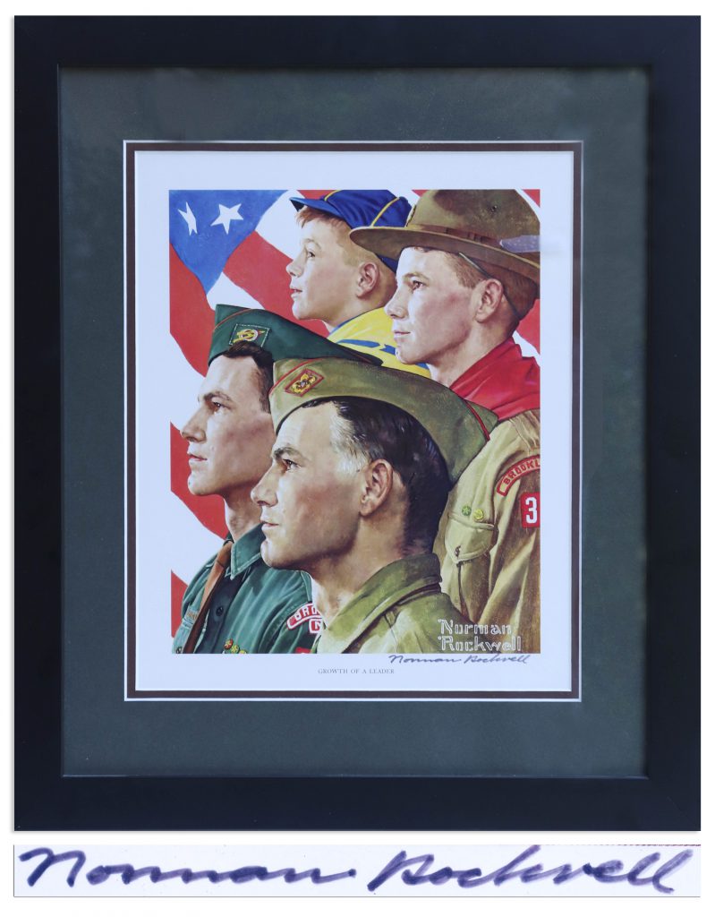Norman Rockwell Signed Growth of a Leader Print