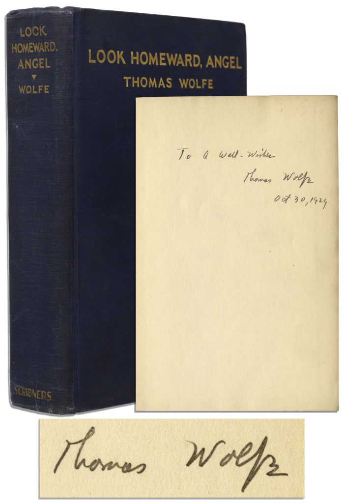 Thomas Wolfe Look Homeward Angel 1st ed dust jacket