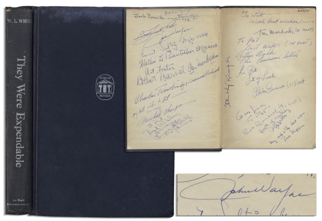  John Wayne and cast signed Expendable book 