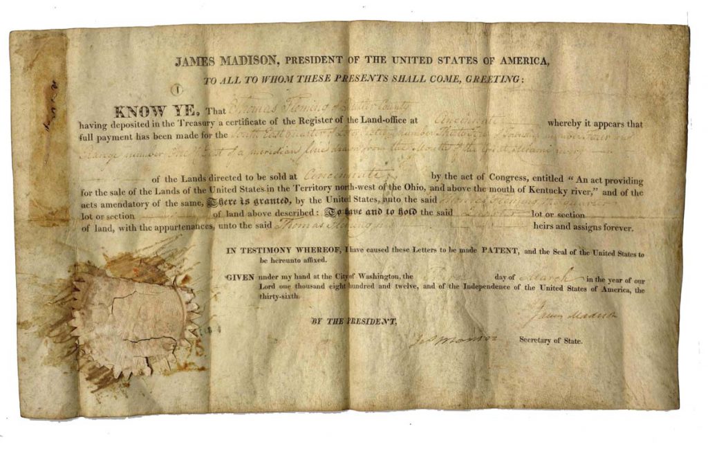 James Madison James Monroe signed document