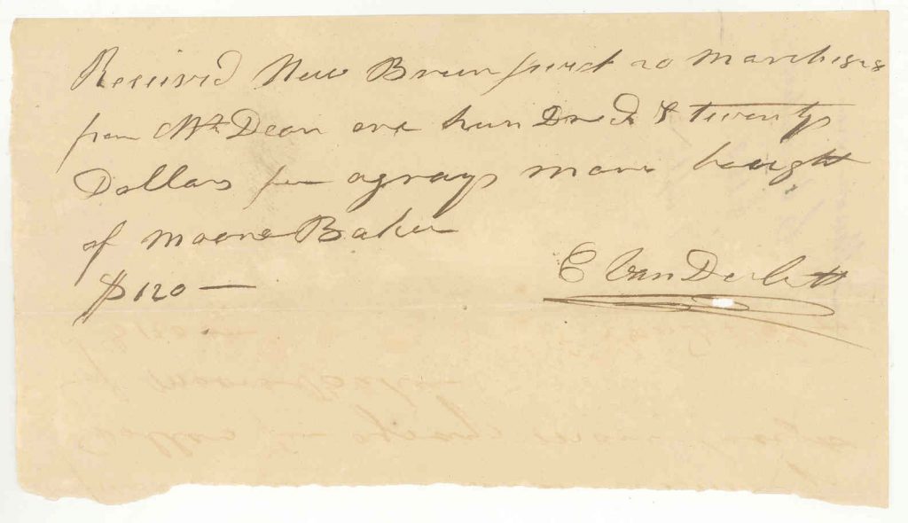 Cornelius Vanderbilt signed document 