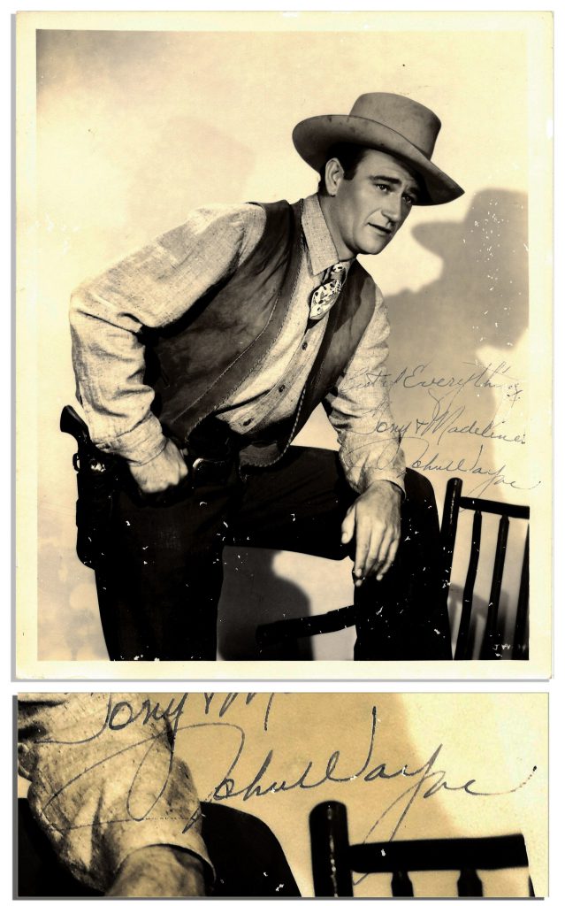  John Wayne signed photo