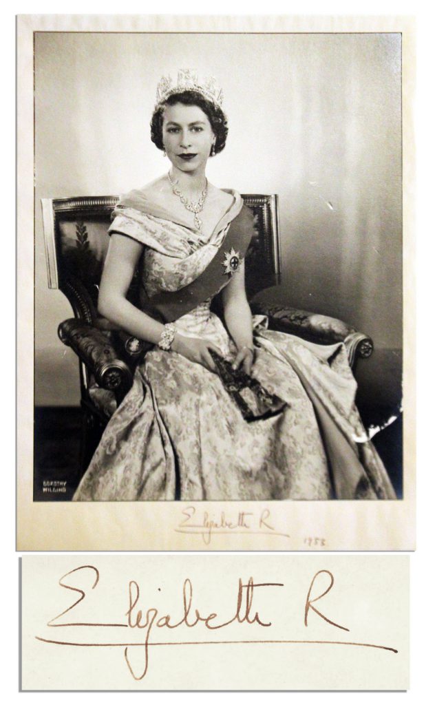 Queen Elizabeth II signed photo