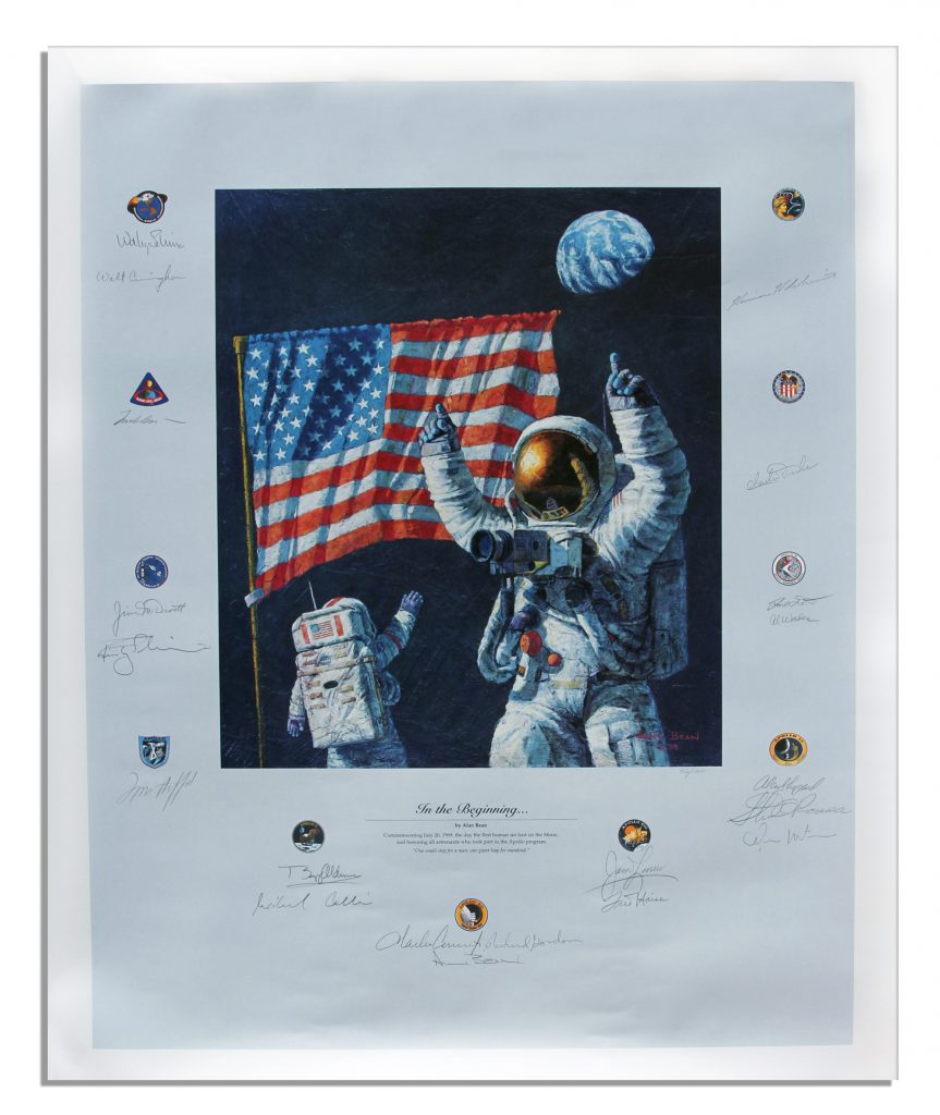 In The Beginning astronaut signed poster
