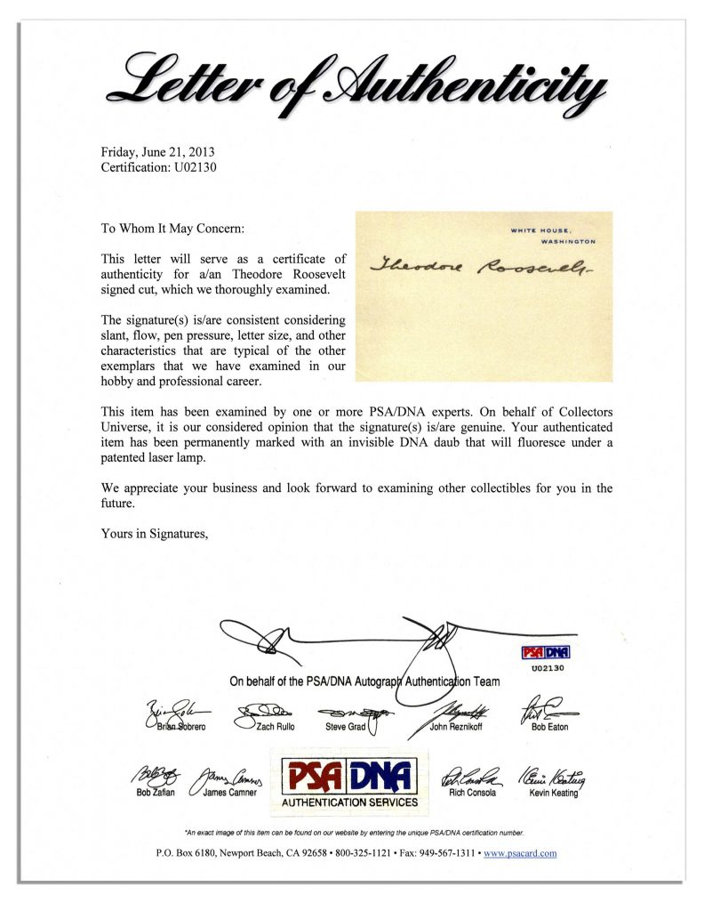 Theodore Roosevelt signed Big Game Hunting Rockies